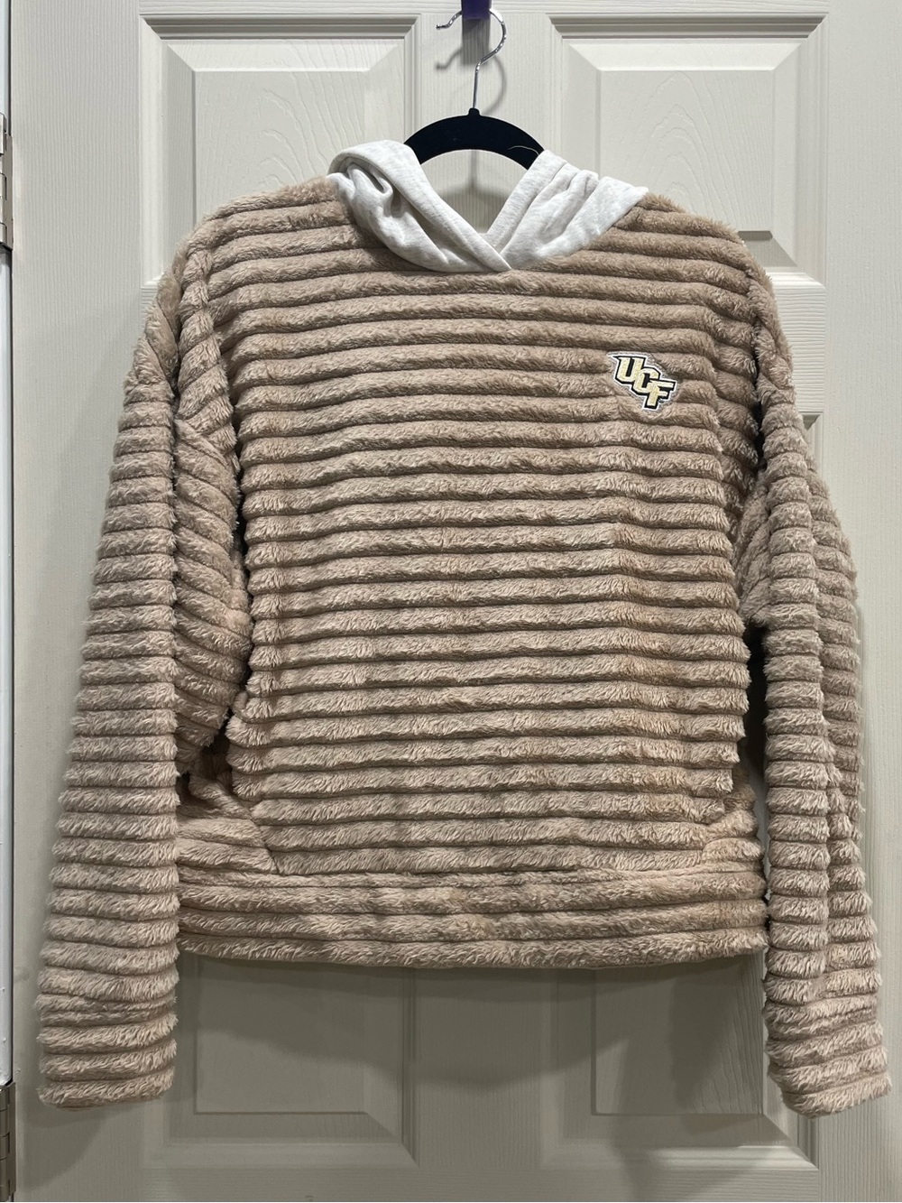 NWT NCAA UCF Central Florida Knights Women's Oatmeal Fashion Hooded Sweatshirt L